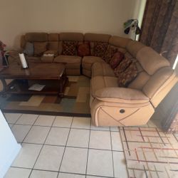 Large Beige Sectional Sofa – Comfy & Clean, Great Condition