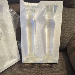 2 Glass Candle Holders