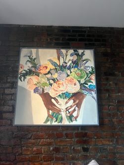 Woman Holding Flowers Painting