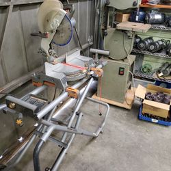 Good Used Craftsman 12" Compound Miter Saw With Folding Ridgid Saw Stand 