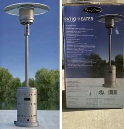 Fire Sense Outdoor Patio Heater 46000 BTU - Gray Finish w Wheels.