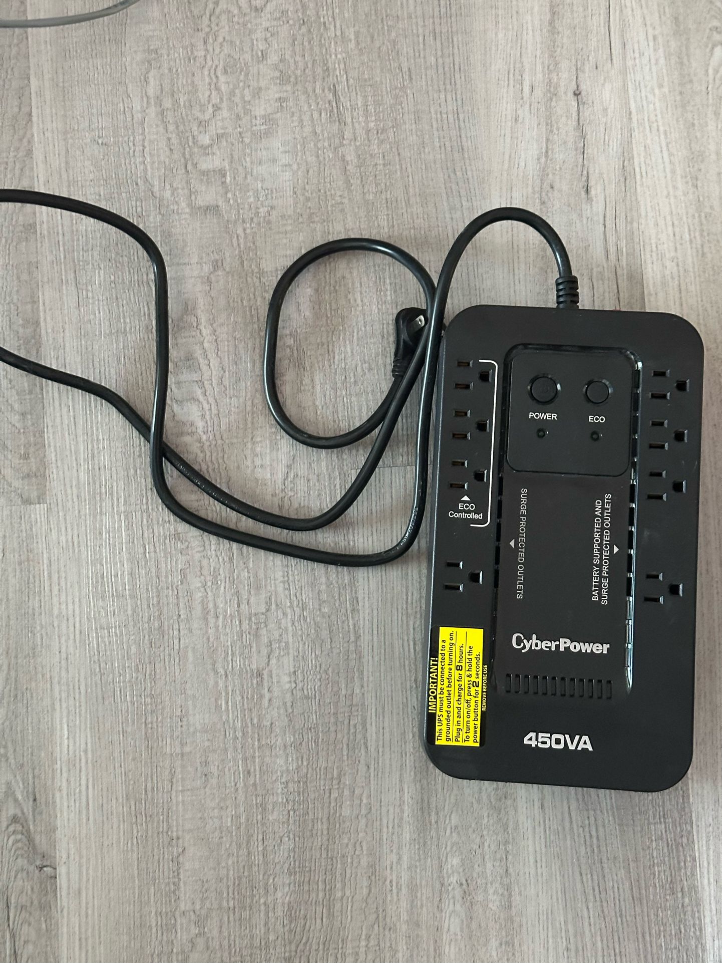 CyberPower EC450G Ecologic Battery Backup & Surge Protector UPS System, 450VA/260W, 8 Outlets, ECO Mode, Compact Uninterruptible Power Supply