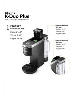 Keurig® K-Duo Plus® Coffee Maker with Single Serve K-Cup Pod & Carafe Brewer Thumbnail