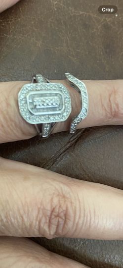 Engagement And  Wedding Ring / Anillos De Boda Y Compromiso White Gold14K 