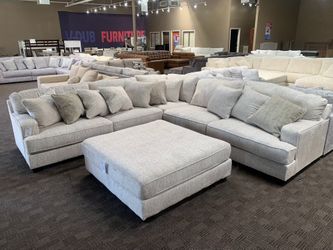 Cream L shaped deep comfy sectional