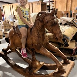 Antique hand carved rocking horse 