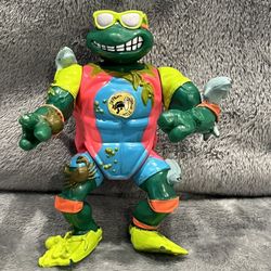 Vintage Michelangelo Sewer Surfer Action Figure Teenage Mutant Ninja Turtle 1990