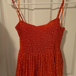 NWOT Lush Red Polka Dot Sheer Creped Tank Size Medium 