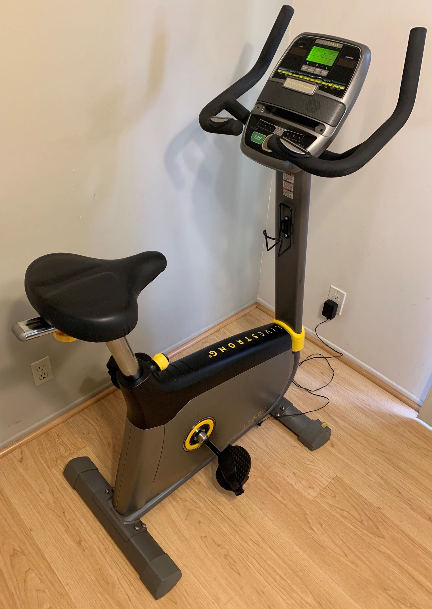 LiveStrong LS5.0U Upright Stationary Bike Indoor Exercise Cycling Workout Bicycle Fitness Trainer