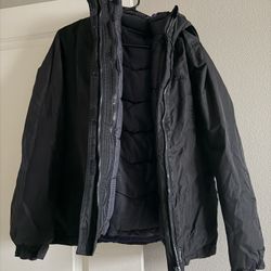 $25 Double Layered Detachable Winter Jacket With Hood