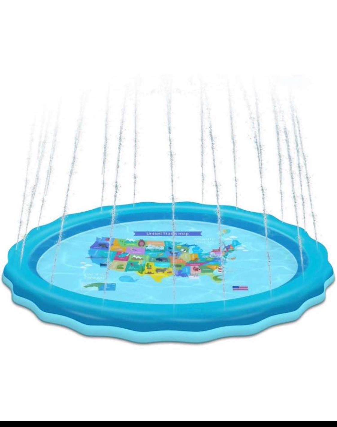 Splash Pad, 68 Inch Large Sprinkler , pad Pool for Learning – Children’s Sprinkler Pool