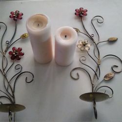 Flower Candle Holders W/candles