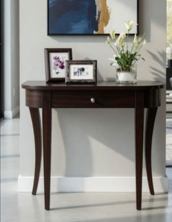 Dark Wood Console Table with Drawer