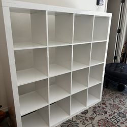 Nice Iconic IKEA Cubed White Bookcase with/ 16 Cubbies