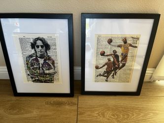 LeBron James/John Lennon Framed Art 