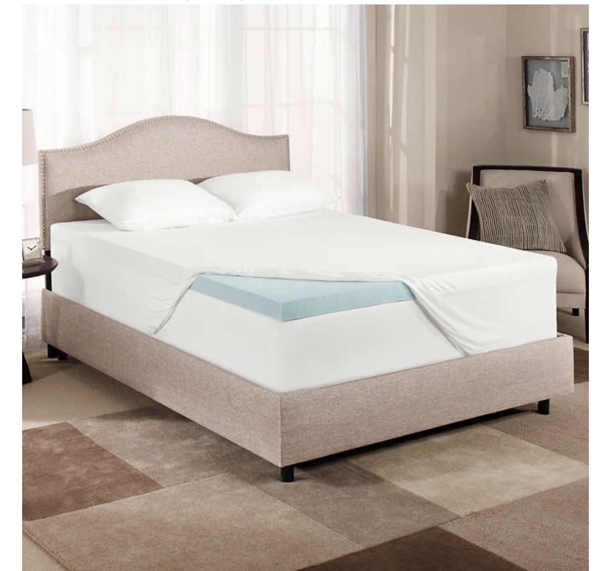 Novaform ComfortLuxe Memory Foam 3” Mattress Topper for Sale in Clovis