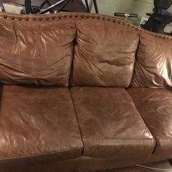 Leather Sofa, Chair, & Ottoman  
