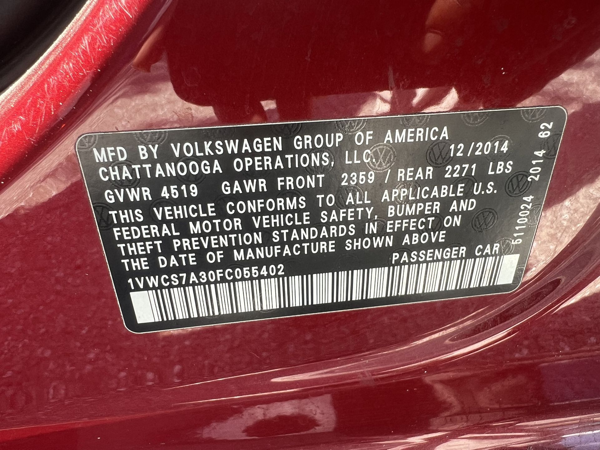 2015 Volkswagen Passat