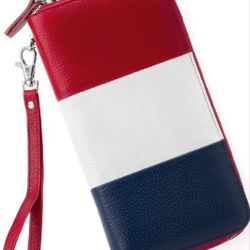 Womens Wallet RFID Blocking Genuine Leather Multi Credit Card Large Capacity Zip Around Clutch Travel Purse Wristlet