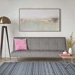 DHP Zoe Convertible Futon Sofa Bed, Linen Upholstery, Grey