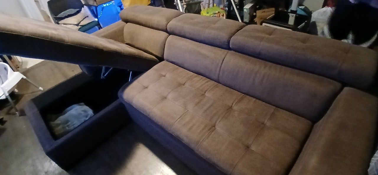 Brown Multi-Function Sectional Sofa