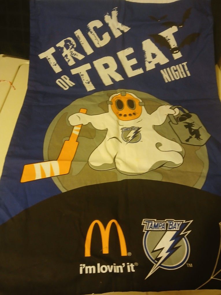 Vintage McDonald's Tampa Bay Lightning Halloween Trick Or Treating Pillowcase.