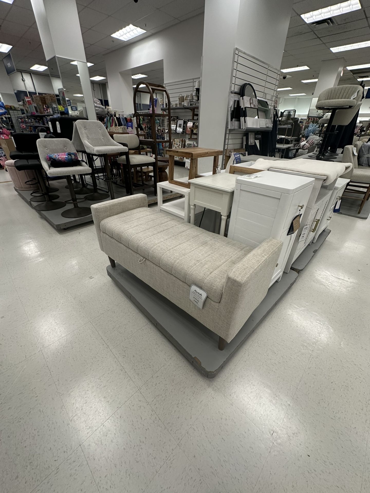 Bed End Bench with Ottoman and Storage