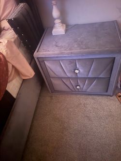 Grey velvet night stands