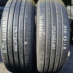 2 USED TIRES 235/65R18 Michelin Premier LTX  w/70% Thread  Both Installed and Balanced $140 ($70 each) 