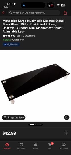 Glass monitor riser / desktop stand