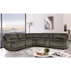 6-piece Fabric Power Reclining Sectional 