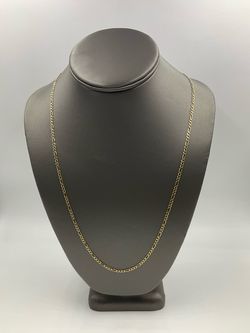 14KT YELLOW GOLD 24” THIN FIGARO LINK CHAIN 4.8GR