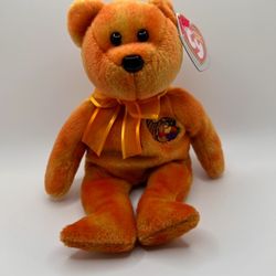 Ty Beanie Baby HARVESTER the Thanksgiving Bear  Orange  8.5 Inch  2007  wTags