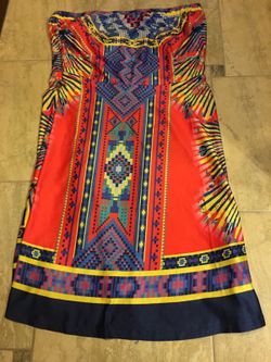 Blue red yellow black dress size XL