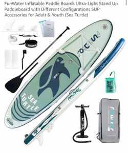 NEW FunWater Inflatable Paddle Board (SUP) + Accessories – Unopened