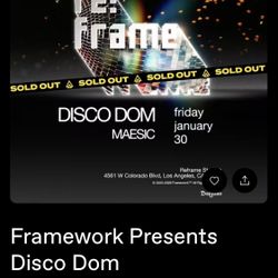 Disco Dom Sold Out  Los Angeles 1/30/26