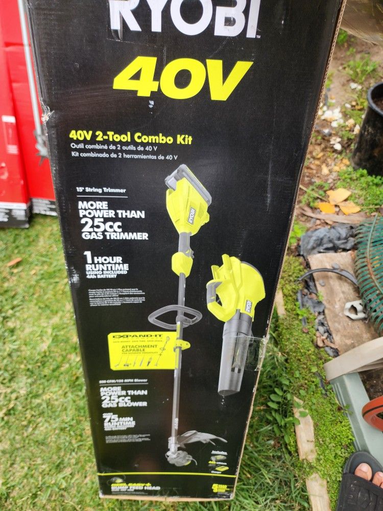 Ryobi 40v Kit Baterie Y Cargador Usado 1 Ves Como Nuevo $150