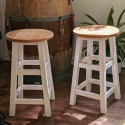 Natural Wood Bar Stools - Made In Thailand 