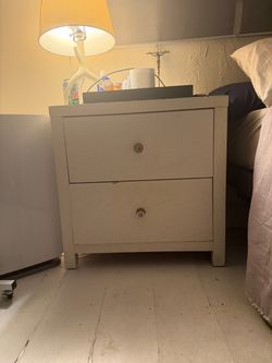 Nightstand. Two drawers. White