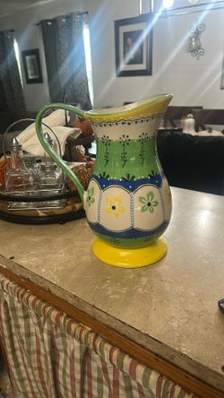 Ceramic Pitcher Vibrant Colors