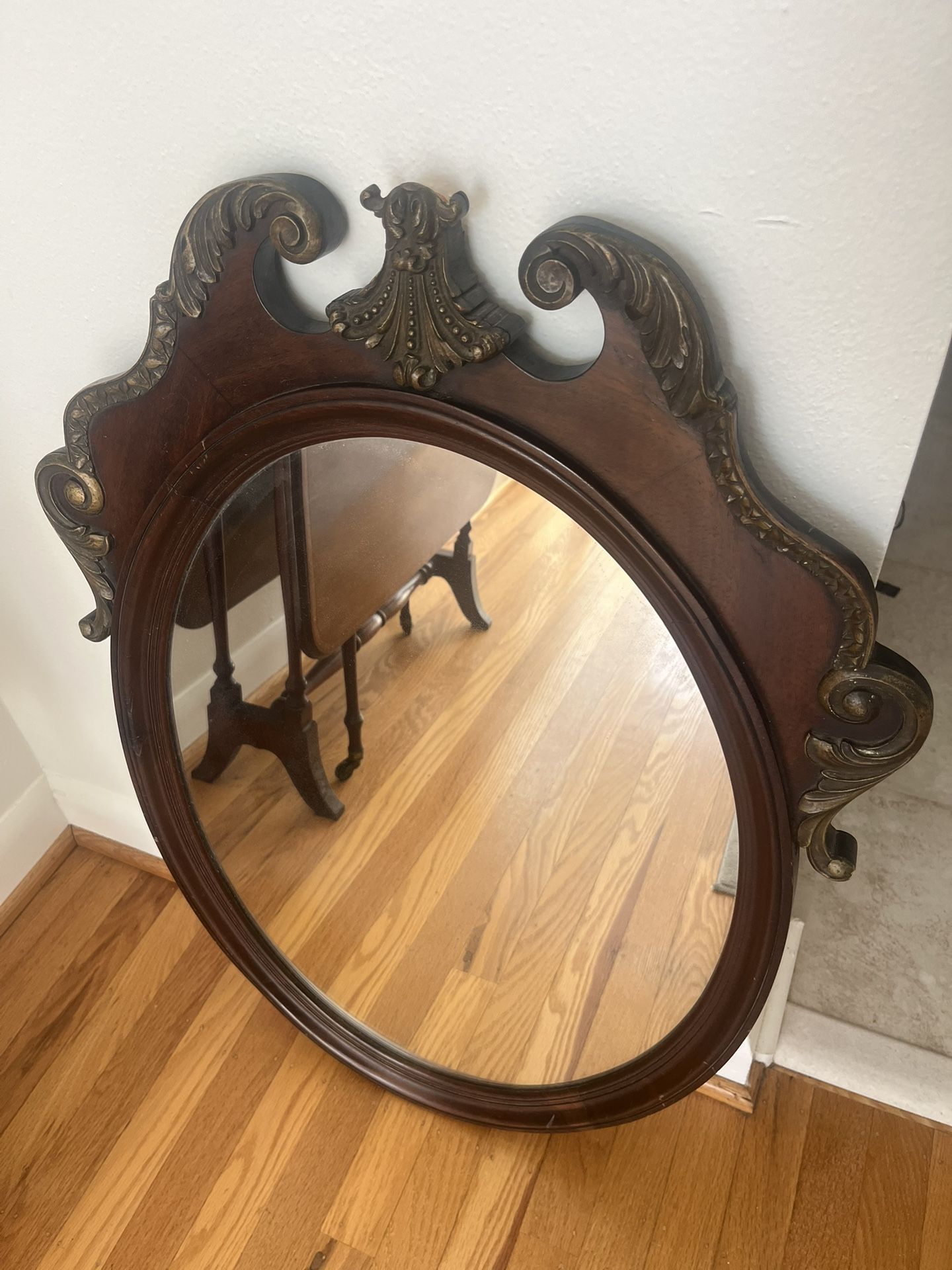 Antique Victorian Wooden Mirror 