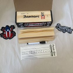 Vintage Domino’s Double 6 Domino Set w/ Wooden Holders & Box