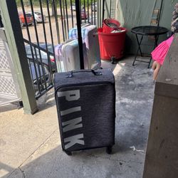 Victoria secret PINK Gray Suitcase with PINK Logo