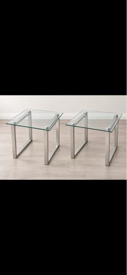 5 piece matching glass chrome tables