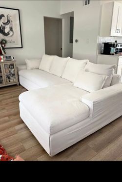 White Sectional sofa with chaise