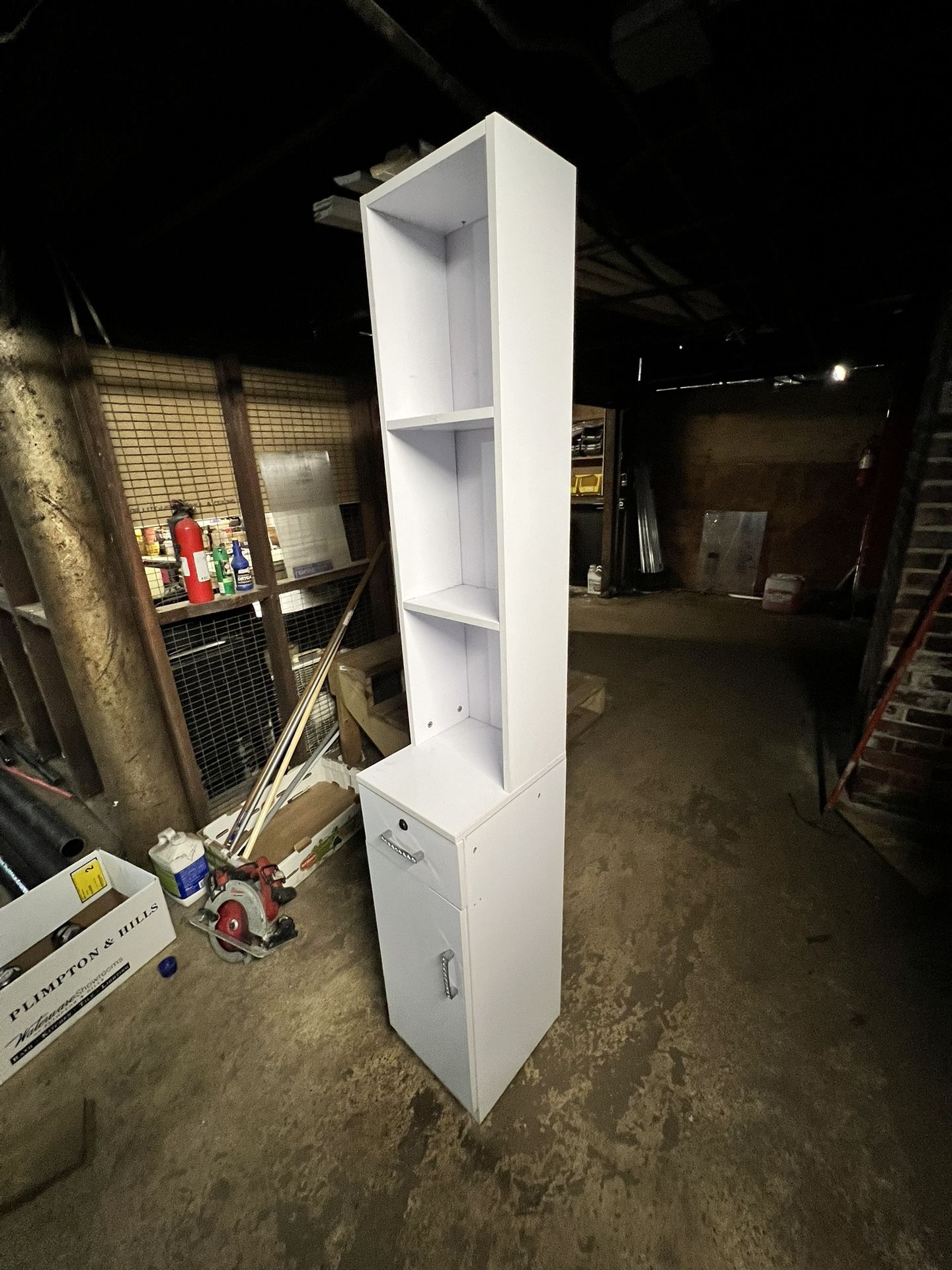 White Book Case With Cabinet