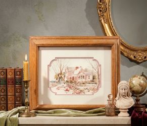 Vintage Cottage Framed Decor Picure