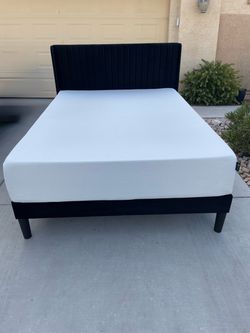 Beautiful queen size bed frame and memory foam mattress!!