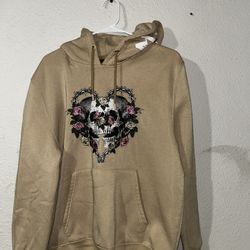 Skull Heart Hoodie Medium