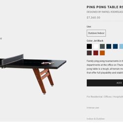 RS Barcrelona ping pong table - HPL top - Over $7K Retail!
